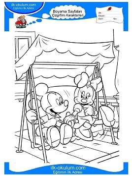 Çocuklar İçin Minnie-Mouse Boyama Sayfaları 